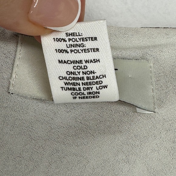 Ann Taylor Womens Y2K Babydoll Blouse Top Size 4 Petite Brown Geometric Zip Vtg - Picture 4 of 8